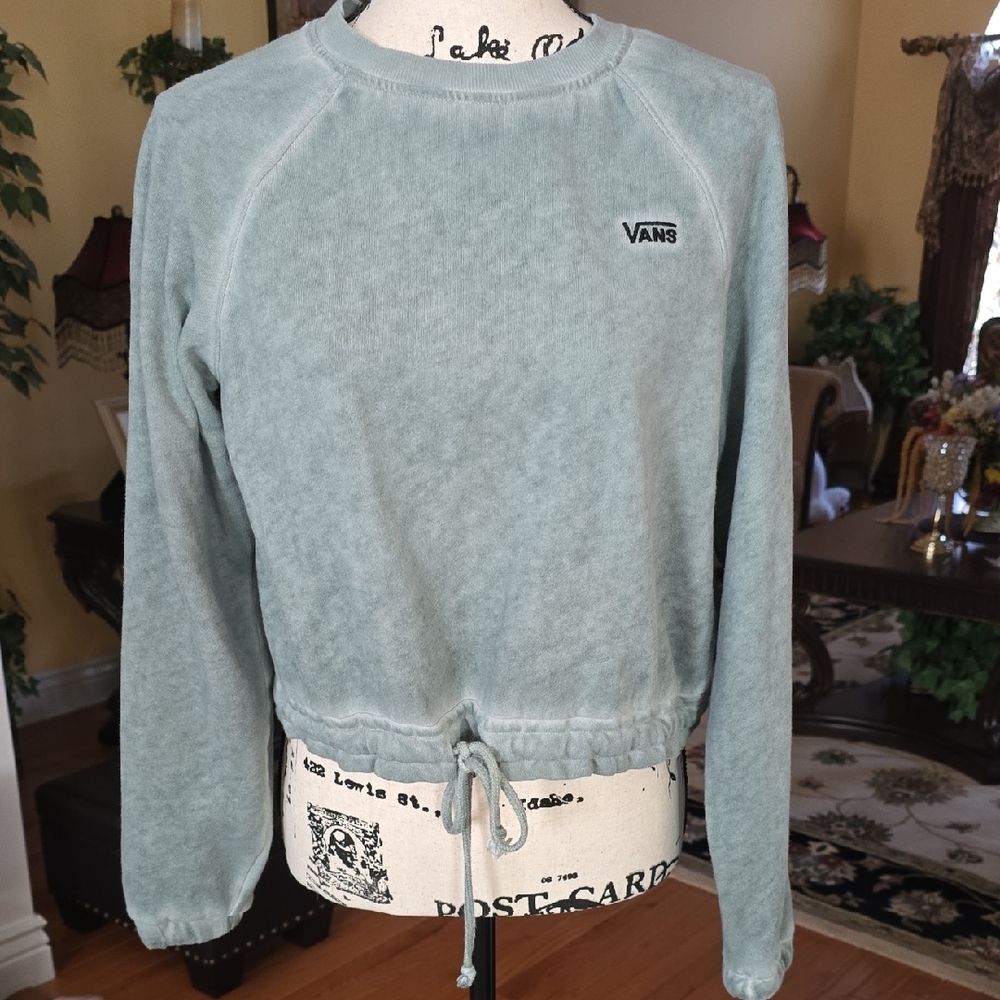 Vans Women's Sage Green Drawstring Sweatshirt
